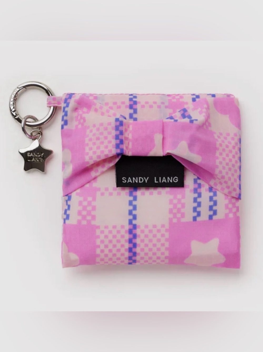 BAGGU x SANDY LIANG Baby Bow Bag in Market Plaid Pink NWT - Sold Out Online